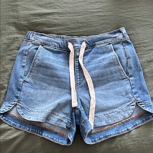 UpWest Blue Jean Shorts with Pink Drawstring